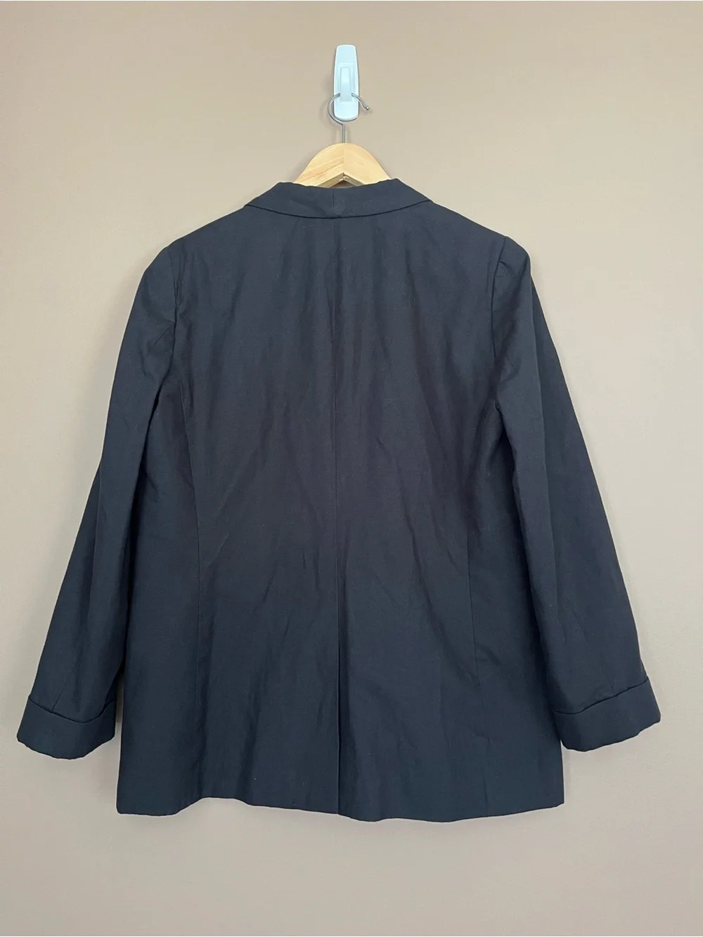 {J. Crew} Linen Blend Single Button Closure Blazer in Black - Women’s 12